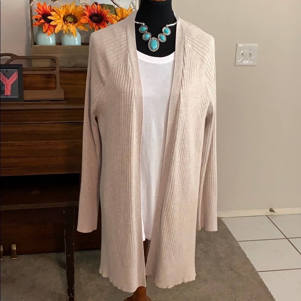 ECU long tan cardigan